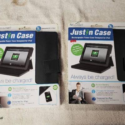 2 Just in Case iPad Rechargable Case Cover. NIB.
