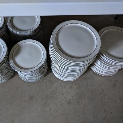 Plates used once for a wedding reception