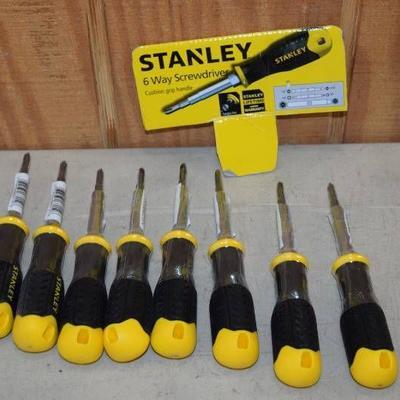 8 Stanley 6-Way Screwdrivers