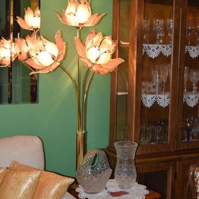 Side Table, Floral Light, & Home Decor