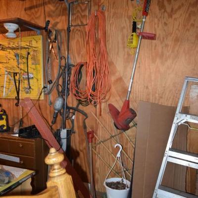 Extension Cords, Weed Wacker, Ladder, Misc.