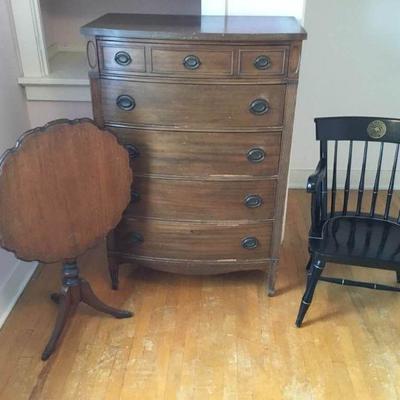 Dresser, Table, and Chair
