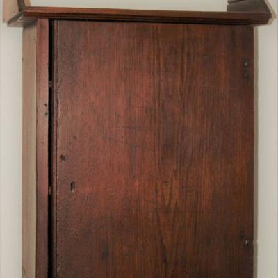 Antique Wall Cabinet (19th Century).  Cabinet is constructed by hand dove tailing and square nails (27â€H x 9â€D x 19.5â€W) 