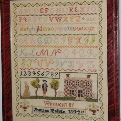 Vintage Hand Embroidery Sampler by Francis Colvin