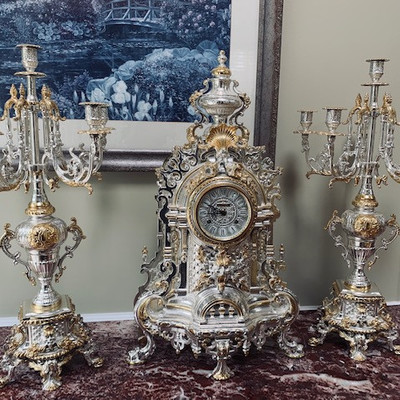 Imperial Frank Hermle clock with candelabra â€˜s made in Germany

