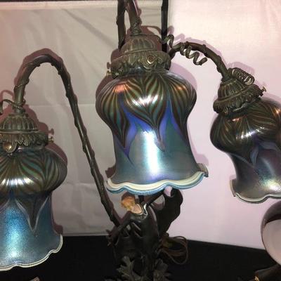 Triple Iridescent Lamp Shades