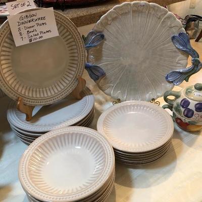 Dinnerware sets, platters.