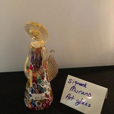 Signed Murano Art Glass Angel