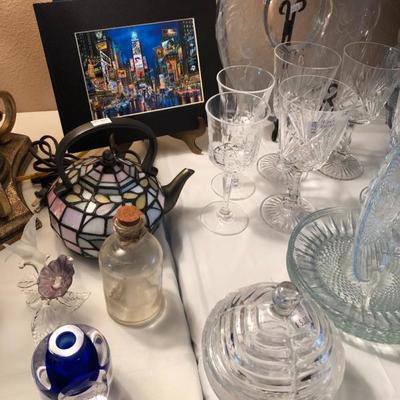 Glassware and art glass objects from around the globe. 