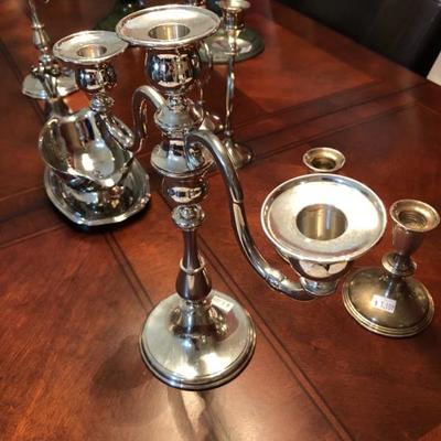 Silver candle holders