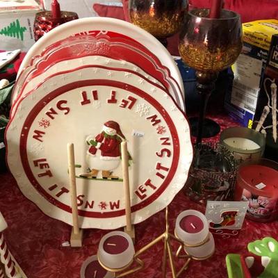 Fun Holiday platters & candles.