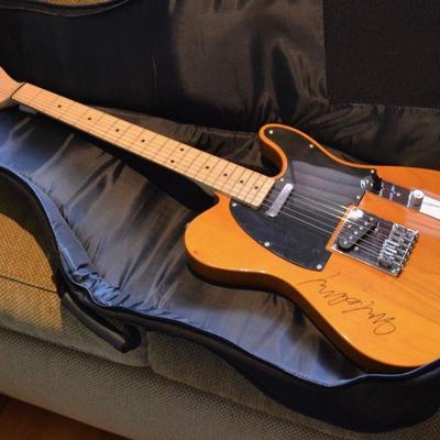 Fender Squier electric guitar signed by Mike McCready
