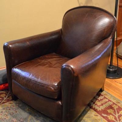 Crate & Barrel leather club chair