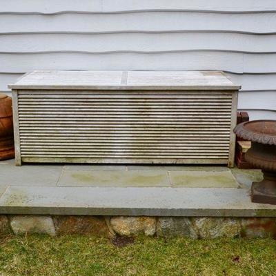 Teak storage bin
