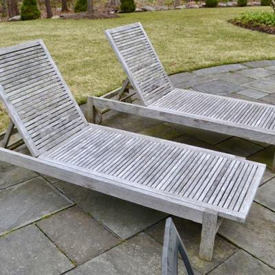 Pair of teak lounges