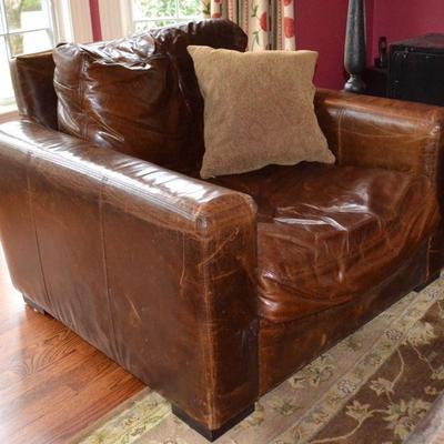 Second Restoration Hardware leather club chair
