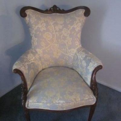 Louis XV Bergere Arm Chairs Pair