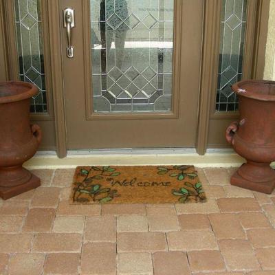 Two fiberglas planters