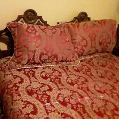 Full bed set, mattress headboard, box spring pillows