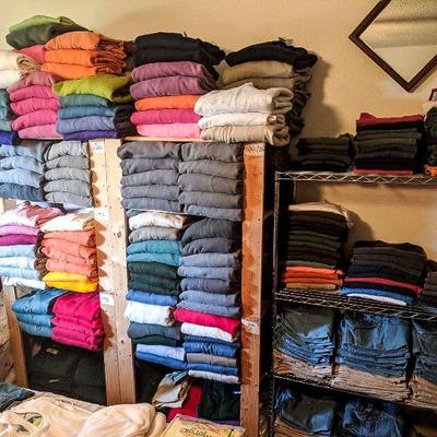 Sweatshirts, Denim Shirts, Khaki Shirts, and Tote Bags.