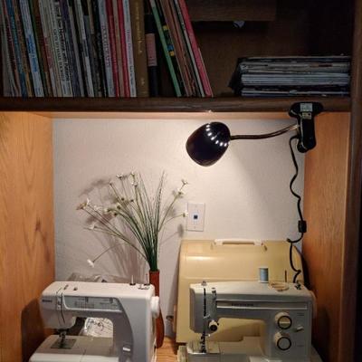 Modern Sewing Machine: Kenmore 358.15516000 - Vintage Sewing Machine:  Kenmore 158.19470 - metal casing