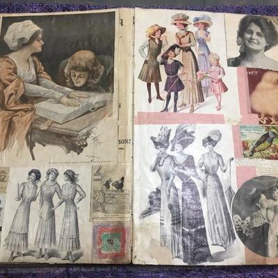 Beautiful Victorian 1890's scrapbook/hotel register (30+ pages)