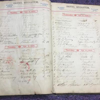 Beautiful Victorian 1890's scrapbook/hotel register (30+ pages)