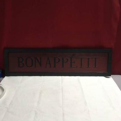 Bonappetit Sign Black Burgundy
