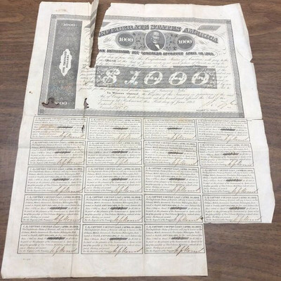 CSA: Confederate States of America $1000 April 30, 1963 Bond Lot # LAC036 New Orleans Stamped https://www.ebay.com/itm/113771222522