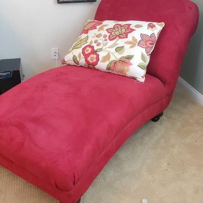 #253: Red Chaise Lounge Couch
Measures approx 65