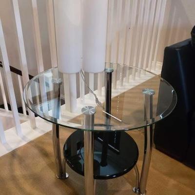 #216: Glass Top End Table with Lights
Measures approx 26