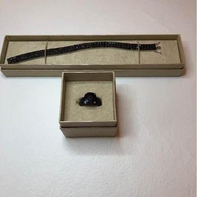Spinel Black Ring & Bracelet