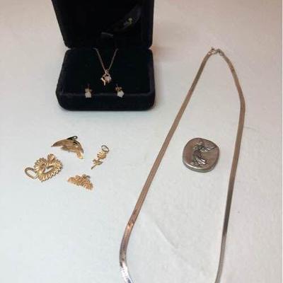 Sterling Necklace & Gold Necklace Set