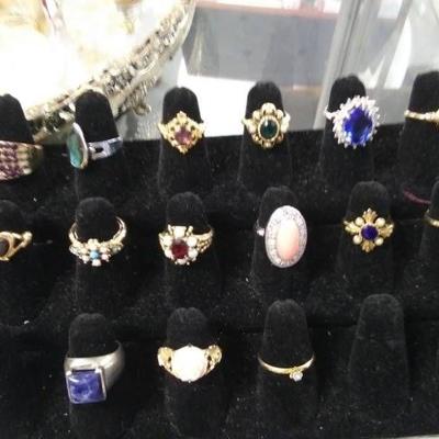 Vintage and Fashion Rings- 15 count