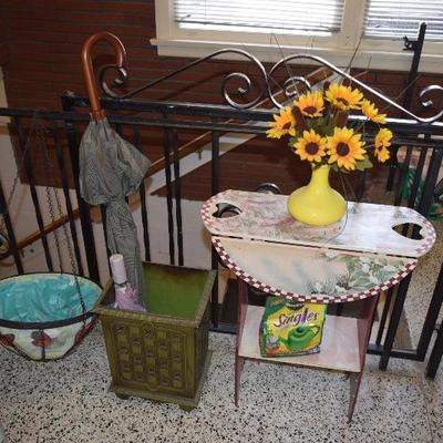 Drop Leaf Table, Planter, & Home Decor