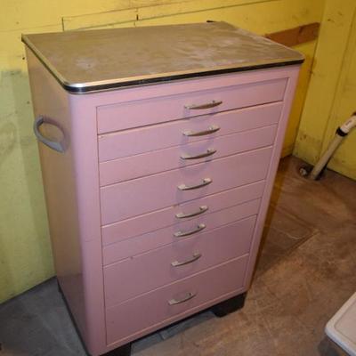 Vintage Metal Pink Cabinet