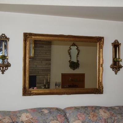 Decorative Mirror & Sconces