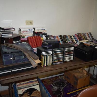 Assorted VHS Tapes, CD'S, & Record Albums