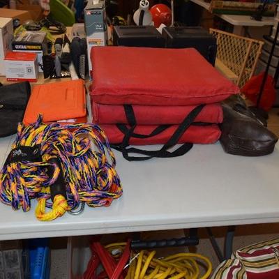 Chair Pads, Rope, & Garage Items