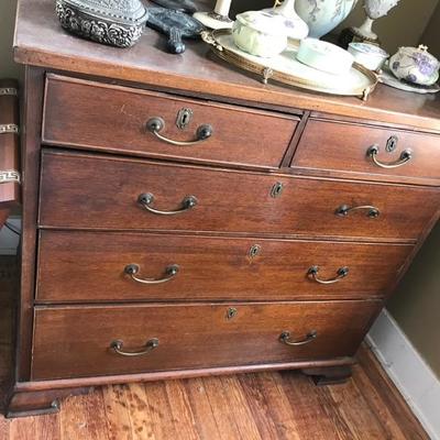 George III Chest of drawers $395
 [ purchased from Sotheby's for $995 ] 
36 1/2 X 39 1/2 X 22 1/2"