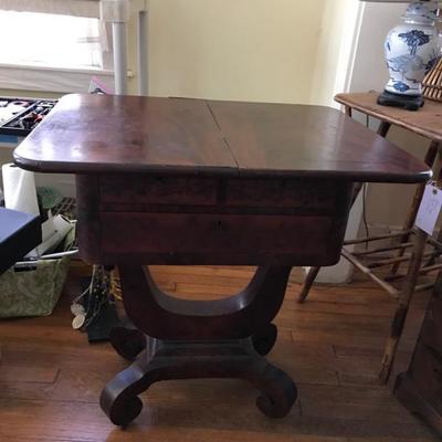 Antique empire style game table $275
46 X 28 X 30