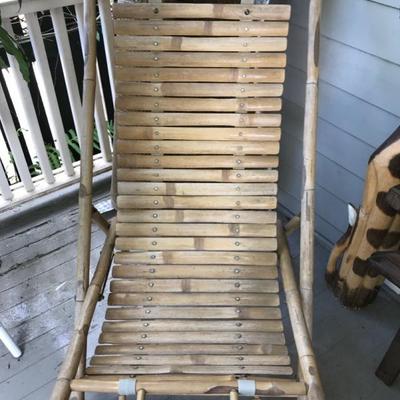 Split bamboo slated folding chair $65