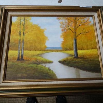 Framed painting landscape- signed by artist- 21 x ...