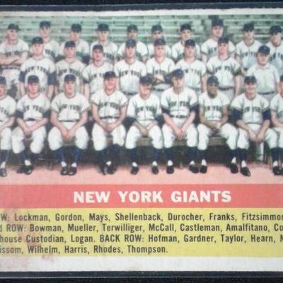 Original 1956 Topps New York Giants Team Card #226 ...