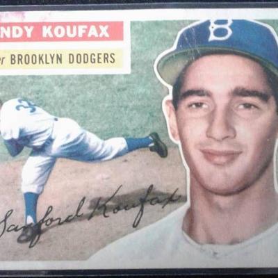 Original 1956 Topps Sandy Koufax #79 Brooklyn Dodg ...