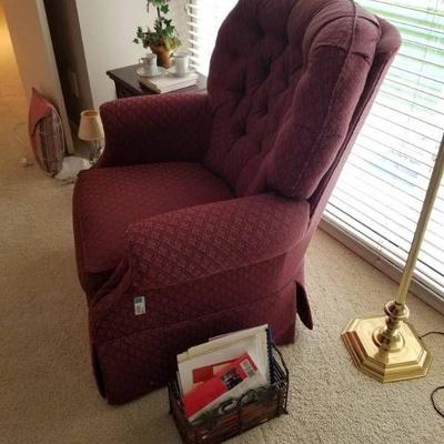 Burgandy Gliding Chair.