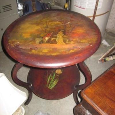 French Antique Hand Painted Table 