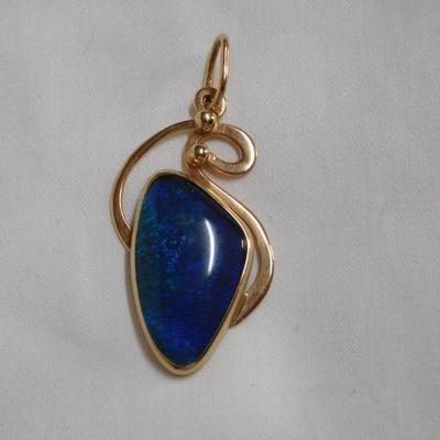 14 k and Sterling Stone Pendant