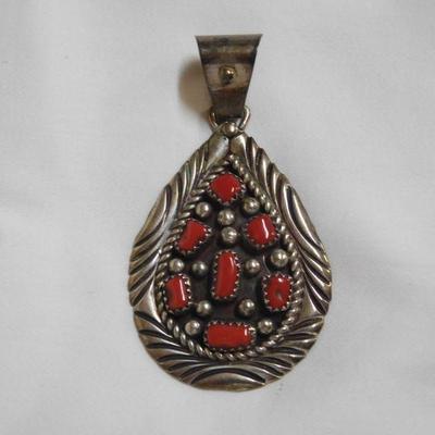 Sterling and Coral Pendant