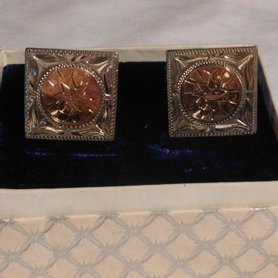 Sterling and 10 k Cuff Links